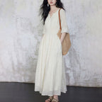 Women's Embroidered Tencel Maxi Dress