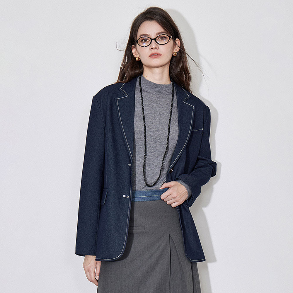 Women's Oversized Denim Blazer