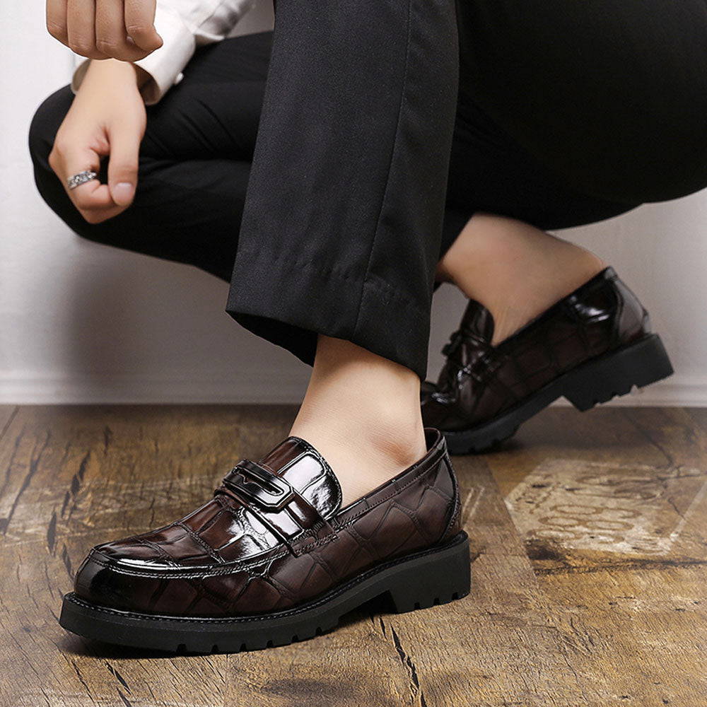 Men’s Thick-Sole Leather Dress Shoes